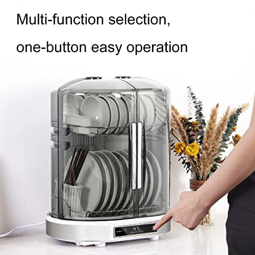 Gabinete de desinfección de cocina, esterilizador vertical de 55 litros con secado e iluminación de escritorio, limpia y desinfecta utensilios de cocina sin esfuerzo