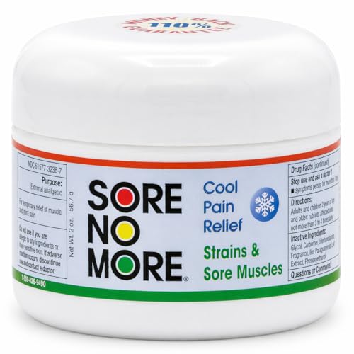 Image of Sore No More Cool Relieving Gel for Muscles & Joints Aches & Pains Associated with Strains, Bruises & Sprains | Absorbs Quickly with a Refreshing Lemon Aroma | 2 oz Jar