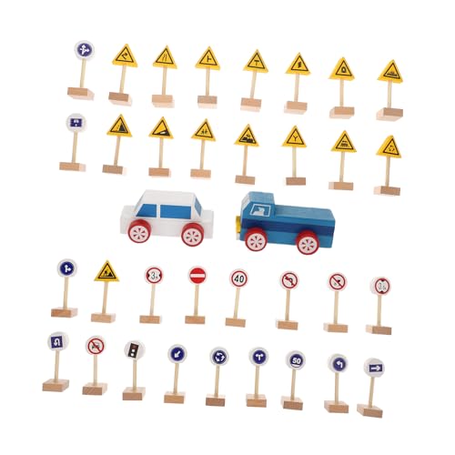 Jeu sécurisé panneaux de signalisation routière en bois pour éviter les dangers de la rue