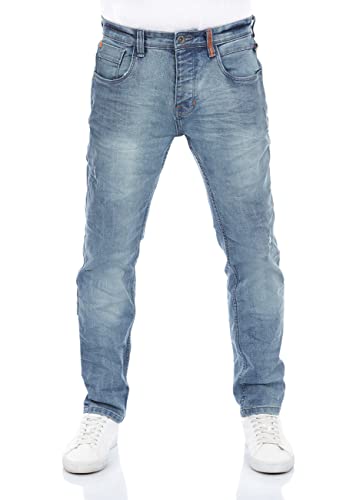 riverso Jeans Herren Stretch Slim Fit RIVCaspar Jeanshose Hose Denim Blau w34, Farbe:Middle Blue Denim (D257), Größe:34W / 32L