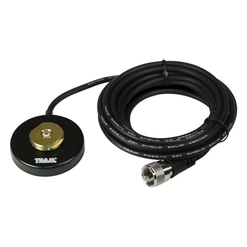 Tram 1228-UHF UHF Strong 2-1/2-In. NMO Magnet Mount for High Frequencies, 12-Ft. Cable with PL-259 Connector, Black
