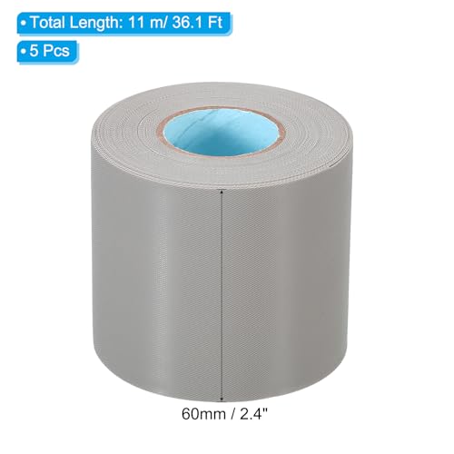 Image of PATIKIL 2.4 inch x36.1ft Pipe Wrapping Tape, 5 Pack PVC Duct Tape Pipes Insulation Air Conditioner Tube Wrap Waterproof Non Adhesive for HVAC Electrical Gray