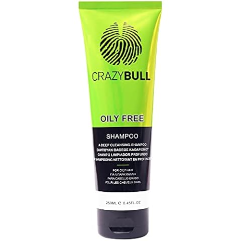 Crazy Bull Oily-Free Shampoo for Greasy Hair - Clarifying Anti Dandruff Shampoo for Oil Control, Itchy Scalp, Dry, & Damaged Hair - Cleansing Vegan Formula for Men - Travel Size, No Conditioner Needed Cover