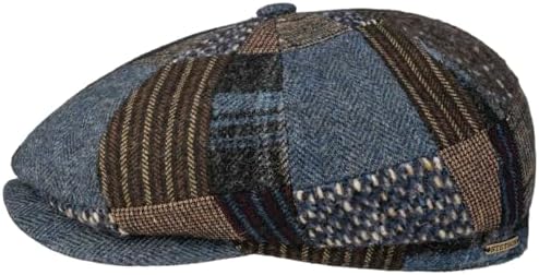 COPPOLA STETSON Hatteras Denim - Berretto Newsboy Uomo, Visiera 5.5cm - Made In EU - Autunno/Inverno - Foto 6