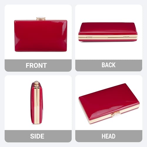 Image of Patent Leather Clutch Purses for Women Glossy Evening Bag
