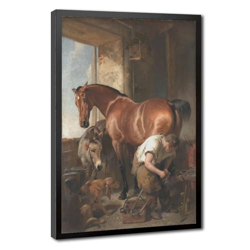 Toile Landseer Shoeing 1844 cadre suspendu haute finition