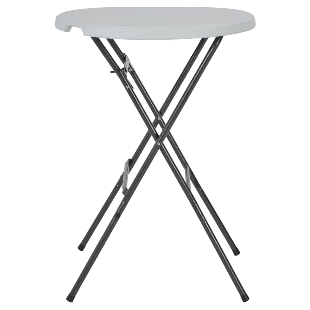 Table de bar pliable blanche en acier contre les intempéries et le vent
