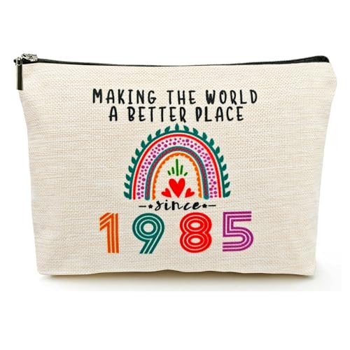 40th Birthday Gifts Women Makeup Bag, Happy 40th Birthday Decorations Woman, Best 40 Year Old Gifts Ideas for Her, Mom, Wife, Sister, Mothers Day, 1985 Anniversary Party Favors, Christmas