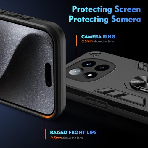 Image of ShieldTech PC Back Cover Case for Redmi Note 14 Pro Plus 5G | Ring Stand | Camera Protection | Black Mobile Phone Back Cover Case for Redmi Note 14 Pro Plus 5G | Black Back Cover