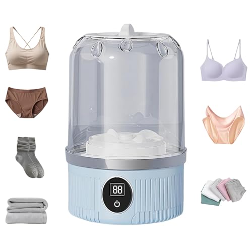 HKLRWPR 2026 new Upgraded Portable Mini Washing Machine - Compact Small Washer for Underwear, Socks, Ideal for Apartments, Dorms, Travel & RVs, Blue Countertop Laundry Washer.