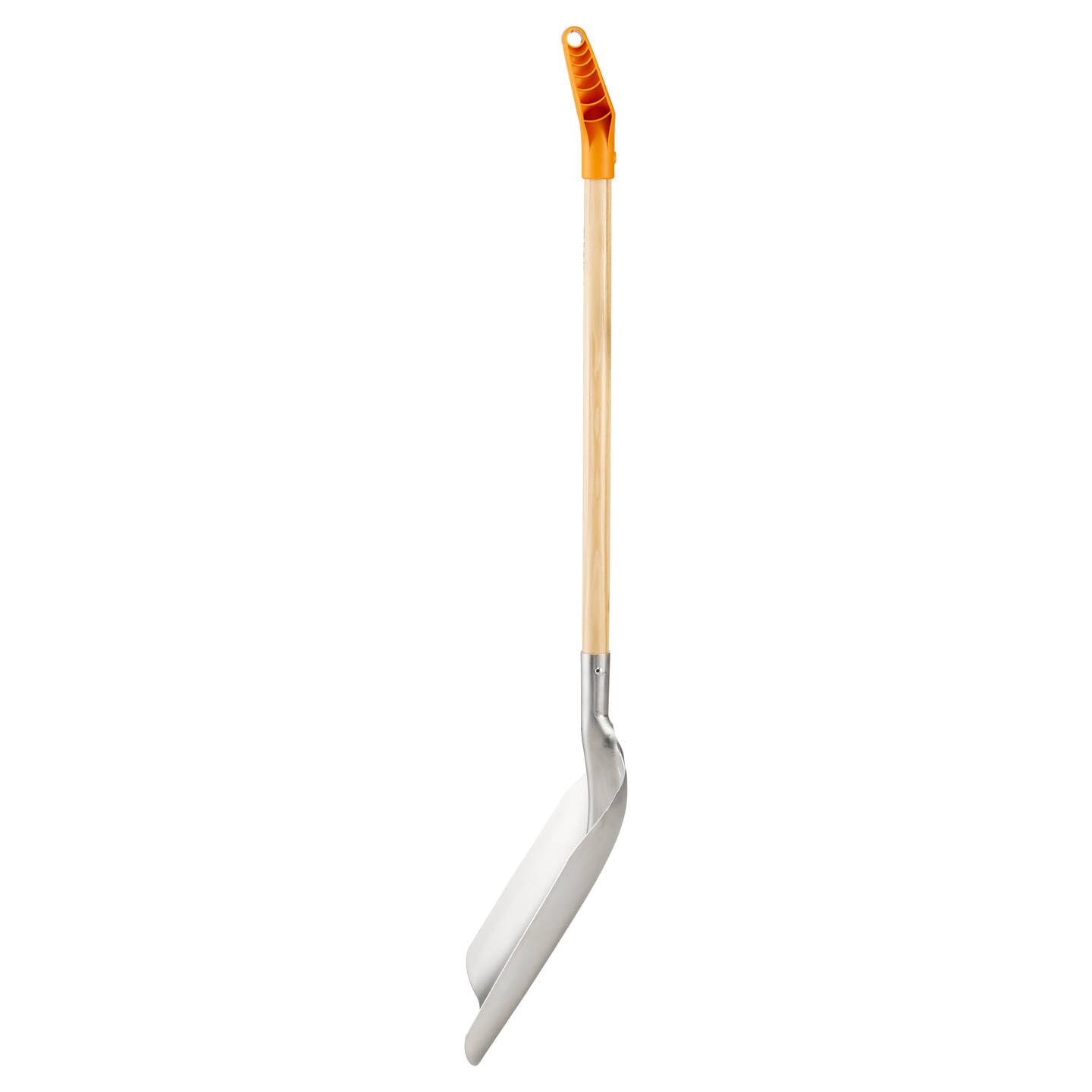 Fiskars Pelle à neige et à grain 31 cm Tête aluminium Manche bouleau Poignée plastique