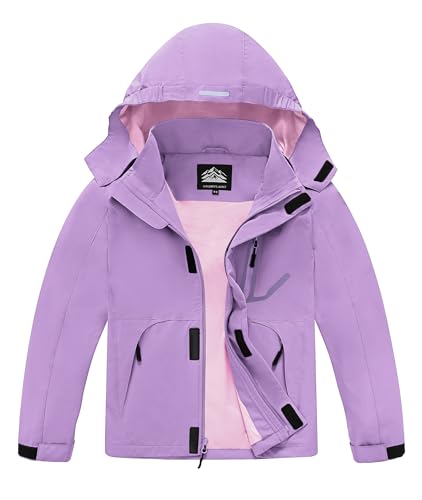 Image of Boys Rain Jacket Kids Lightweight Rain Jackets Waterproof Hooded Windbreaker Outdoor Coats for Boys Girls