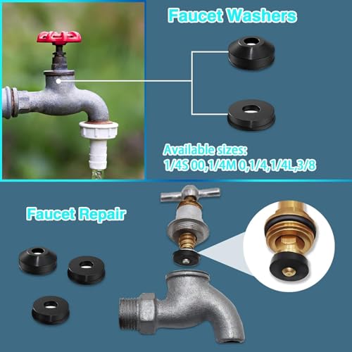 KEZE 96 PCS 10 Size Faucet Washers Assorted Kit