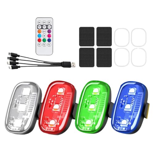 Luces LED para ebike y drones con control remoto y 7 colores RGB impermeables anticolisión