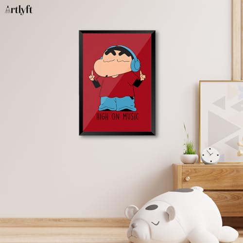 Image of ArtLyft Demon Slayer Anime Wall Frame A4 | Rengoku Quote Poster Frame | Motivational tanjiro - renguko Wall Art | Otaku Room Decor | Anim Lover Gift (Shinchane (High On Music))