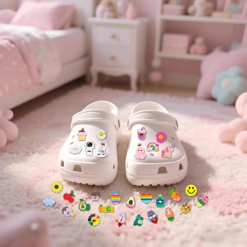 Image of Cartoon Shoe Charms, for Clog Decoration Cartoon Anime Charms Shoe Accessories, PVC Shoe Charms Decoration for Kids Teens Boys Girls Men Women Party Birthday Gifts