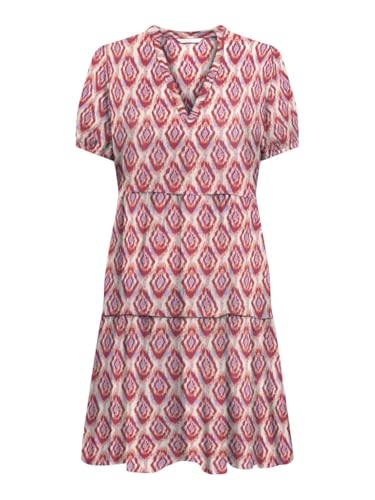 ONLY Damen Onlnova Life Vis S/S Thea Dress AOP Sommerkleid, Rosa, S EU