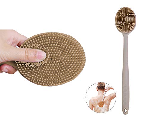 Rocwart - Spazzola per il corpo secco, in cellulite  Spazzola da bagno con manico lungo per doccetta naturale con setole rigide, idea regalo