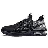 IIV Mens Air Running Shoes Casual Tennis Walking Athletic Gym Fashion Lightweight Slip On Sneakers Black 10