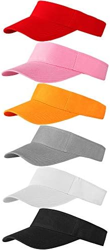 Bcpress 6 Pack Sun Visor Hats Sun Visors Sports Sun Hat Golf hat One Size Adjustable Cap for Women and Men (Color Set 2)