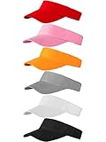 Bcpress 6 Pack Sun Visor Hats Sun Visors Sports Sun Hat Golf hat One Size Adjustable Cap for Women a