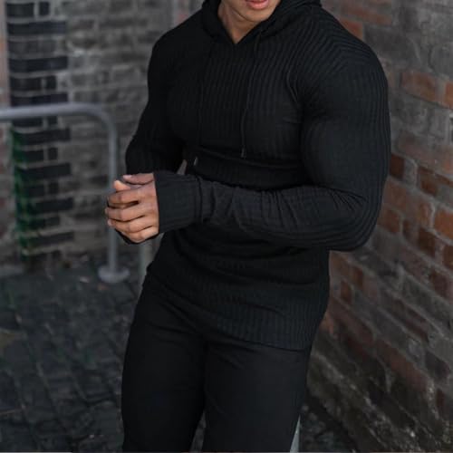 Hoodies for Men Athletic Training Sweatshirt Long Sleeve Casual Gym Workout Hoodie Big and Tall Pullover Sport Sweater2