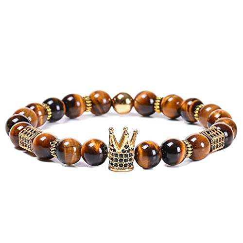 Bracelet en pierre naturelle 10mm élégant et ajustable pour homme