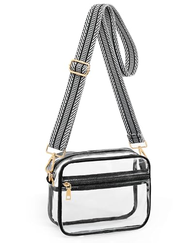 Image of BS-VOG Clear Crossbody Bag Stadium Approved, Clear Purses for Women, Small Stadium Bag for Events Concerts Sports Fans