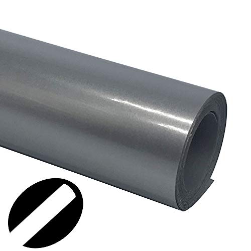 Reflective Heat Transfer Vinyl Roll DIY Heat Press Design HTV for T-Shirts or Outdoor Clothing 12 in x 2 Yards Iron on Vinyl (Dark Grey)