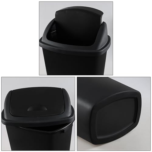 Set de 4 Canecas de Basura Rectangulares de 18 gal Color Negro miniatura 3