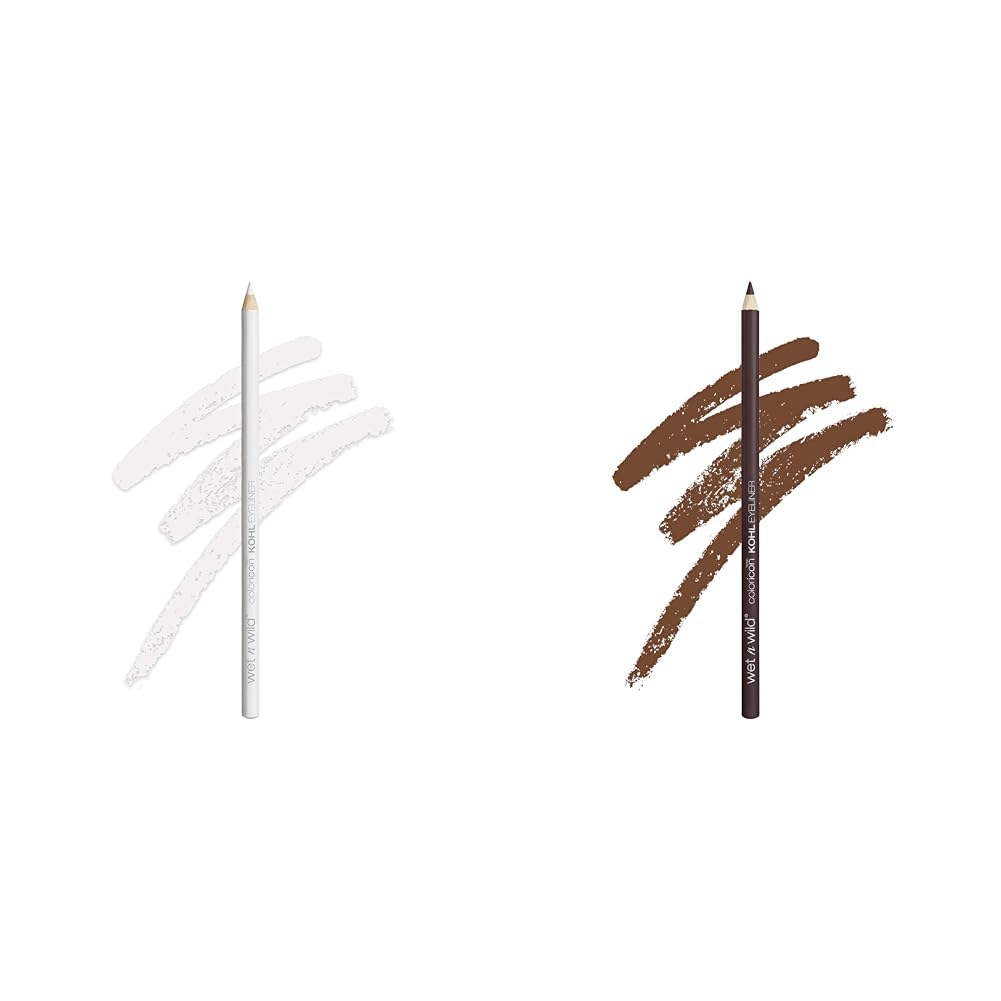 wet n wild Color Icon Kohl Eyeliner Pencil Youre Always White Simma Brown Now 2-Pack