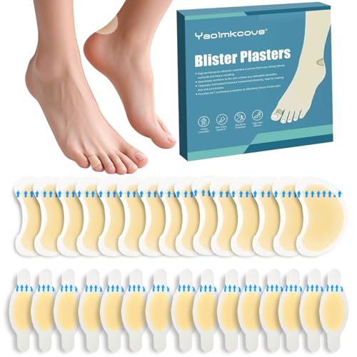 Image of 30Pcs Blister Plasters for Feet Waterproof Hydrocolloid Plasters Invisible Blister Cushions for Heel, Toe, Guard Skin for Feet Heel Prevent Friction