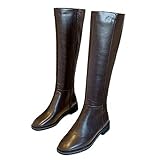 [TRVELBETT] ロングブーツ ジョッキー ブーツ 黒 レディース ロングブーツ ジョッキー ロングブーツ ジョッキーブーツ 歩きやすい レディース靴 痛くない ぺたんこ レディースブーツ 春秋ブーツ 大きサイズ (ブラウン,23.0 cm)