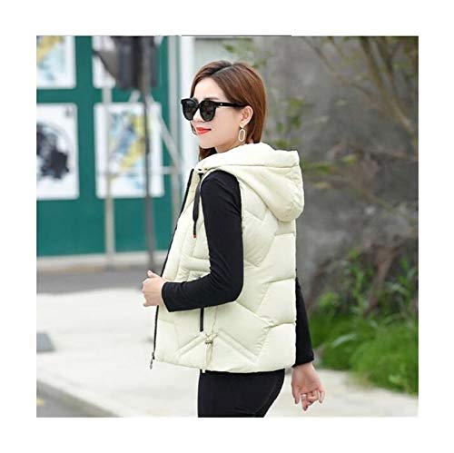 ZZYLHS Jaqueta feminina sem mangas de inverno ultraleve colete de penas de pato branco colete femini