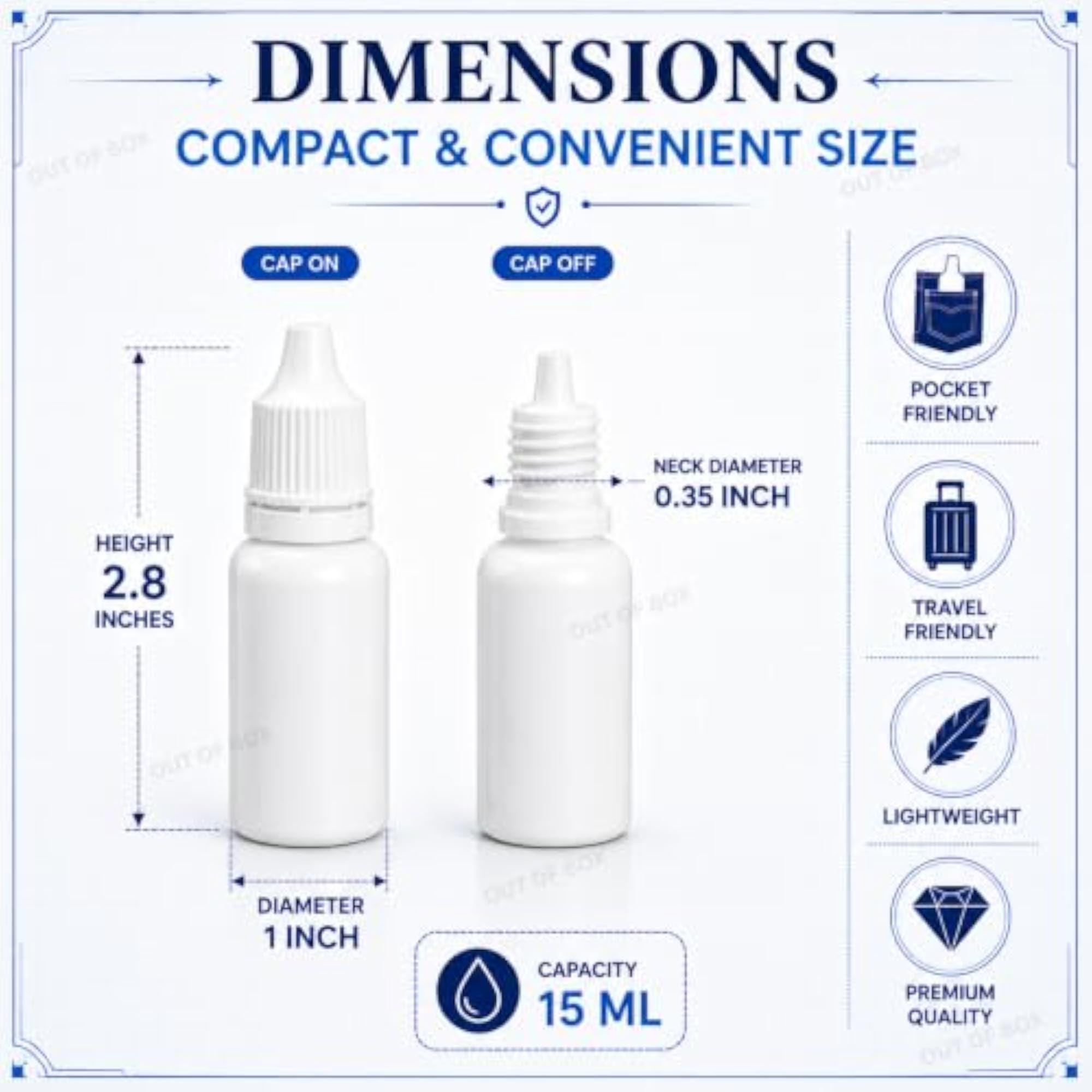 Premium LDPE Precision Dispensing Bottles, 100ml