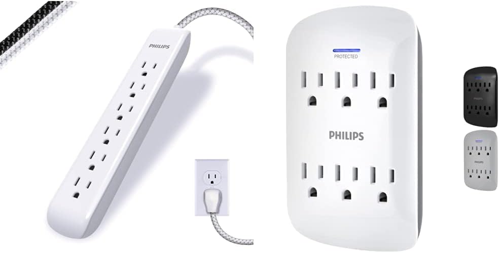 GE Home Electrical GE UltraPro Surge Protector Plug with Alarm, Outlet Extender, Plug Adapter, Appliance, Refrigerator, End of Service, 1080 Joules, Warranty, UL Listed, White, 38124