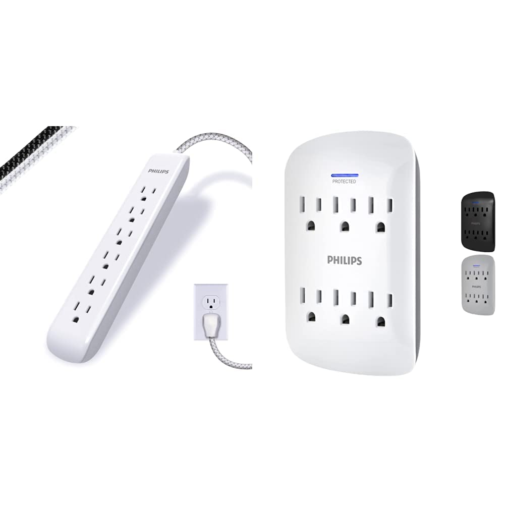 GE Home Electrical GE UltraPro Surge Protector Plug with Alarm, Outlet Extender, Plug Adapter, Appliance, Refrigerator, End of Service, 1080 Joules, Warranty, UL Listed, White, 38124