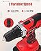 AVID POWER 20V MAX Power Drill Kit, Cordless Drill Set with Battery and Charger, 2 Variable Speed, 3/8-Inch Keyless Chuck, 19 Position and 22pcs Bits