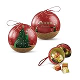 CuBon Christmas Ornament - Cute Christmas Ornaments for Kids with 6 pcs of Babbi CuBon Chocolate Coated Wafers in Various Flavors - Sweet and Tasty Decorative Holiday Touch for Christmas Tree (Red)
