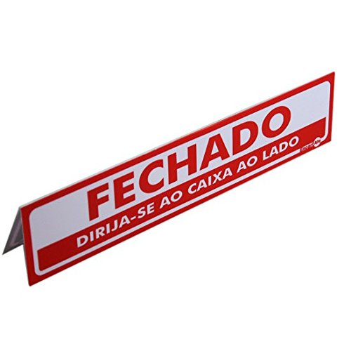 Placa Sinalizadora Aberto/Fechado tipo A Frente e Verso-ENCARTALE-PS519FV
