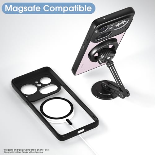 Image of Pikkme Back Cover for Nothing Phone 4a Pro 5G Compatible with Mag-Safe | Shockproof Design | Hard Transparent Back Case (Black Mag-Safe)