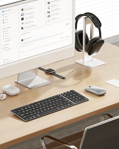 Image of seenda Bluetooth Keyboard and Mouse Combo for Mac, SKM64-2 Rechargeable Silent Wireless Keyboard Mouse Compact Slim, 3 Multi-Device Connection, Compatible for Mac MacBook Pro /Air iPad, Black & Silver