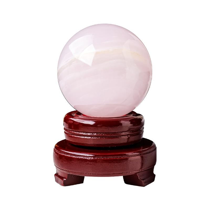 Sphère en cristal de Feng Shui et son support en verre pur