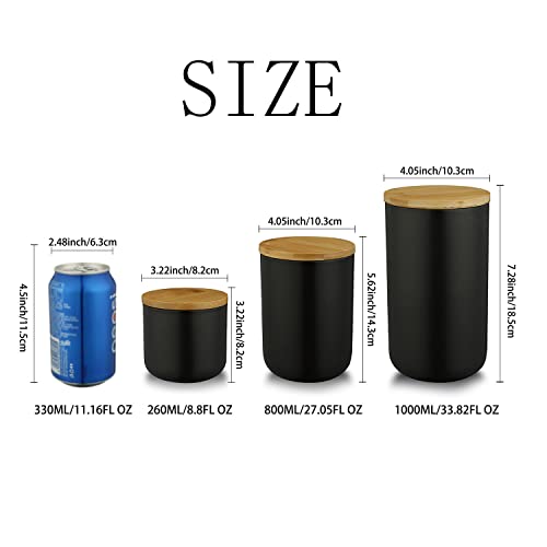 Modernes Design Frischhaltedose mit luftdichtem Holzdeckel, Keramik-Lebensmittelaufbewahrungsdose, Frischhaltedose für Kaffee, Zucker, Tee, Gewürze usw. (Weiß, 260 ml)