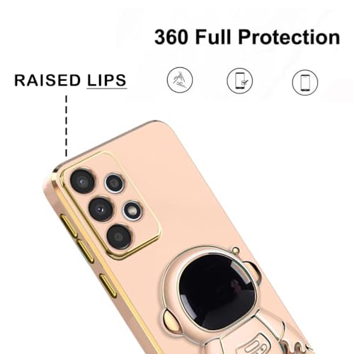 Image of for Samsung Galaxy A73 5G Case Cute 3D Astronaut Stand Design Camera Protection Shockproof Soft Back Cover (for Samsung Galaxy A73 5G, Pink)