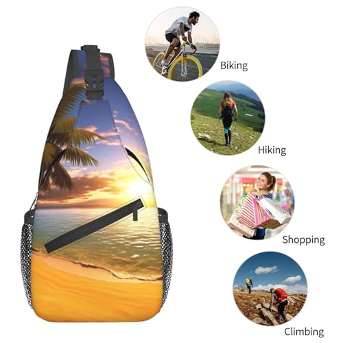 Mochila de Pecho Diagonal Unisex Negra para Senderismo miniatura 6