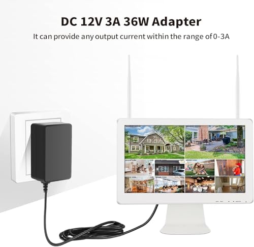 Image of 12V 2A DC Power Adapter 2.1 mm x 5.5 mm Splitter for Security Camera, NVR DVR Recorder, Monitor, WLAN Router Laptop, 12V Socket DC Cable Plug + 1 to 8 Y-Splitter DC Cable (1 to 8 Way)