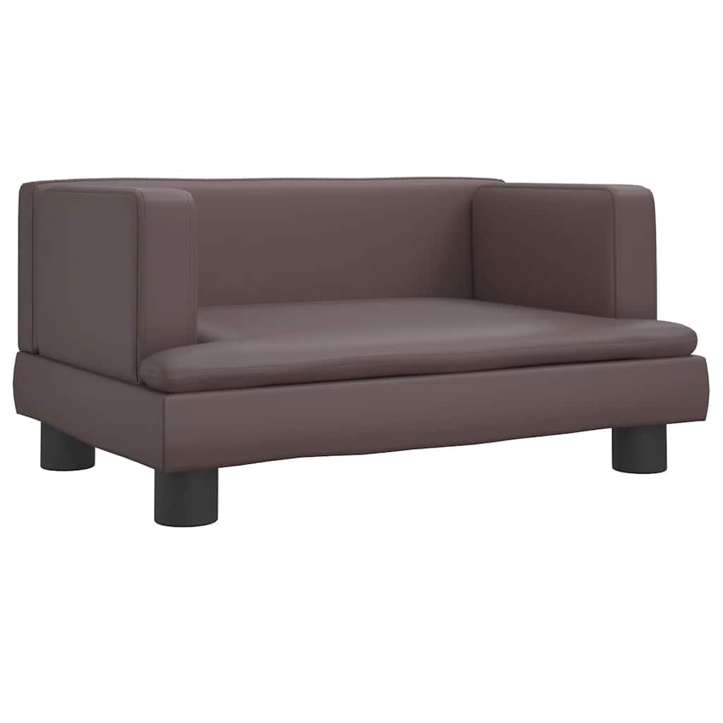 Hundesofa Braun 60x40x30 cm - Komfortables Hundebett aus Kunstleder für kleine Hunde und Katzen - Stabiles Tierbett mit Holzrahmen für Wohnzimmer und Schlafzimmer