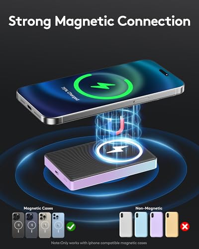 Image of 2026 for Magsafe Portable Charger iPhone, Ultra Slim Magnetic Power Bank Fast Charging, 10000mAh Wireless Battery Pack for iPhone17 /16 /15 /14 /13 /12, Travel & Daily Use Essentials Powerbank