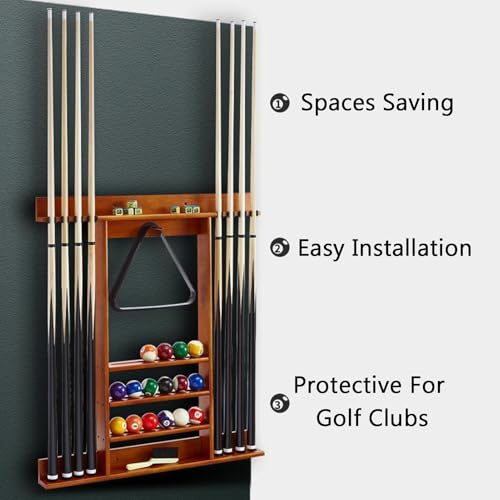 Support mural pour queue de billard pour ranger 8 queues sans encombrement - 7